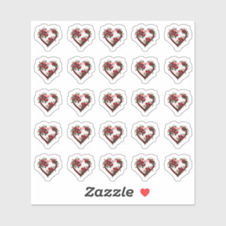 Harten Bloemen Bruiloft Bloem Envelop Stickers