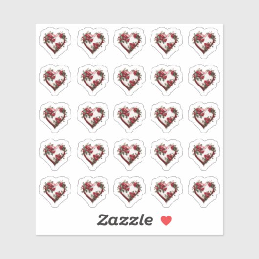 Harten Bloemen Bruiloft Bloem Envelop Stickers (Vel)