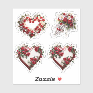 Harten Bloemen Bruiloft Bloemen Vinyl Stickers