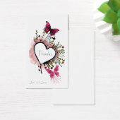 Harten, bloemen en vlinders Dank je wel Visitekaartje (Bureau)