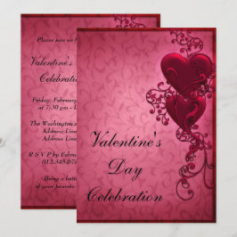 Harten, Bloemen & Krullen Valentijnsfeest Kaart