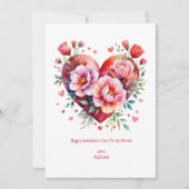 Harten Bloemen Roze Rood Galentine Valentijnsdag Feestdagenkaart (Voorkant)