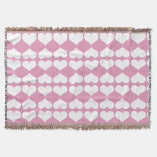 Harten Blush Roze en Witte Geometrische Vorm  Deken