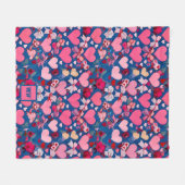 Harten, bogen, bloemaccenten, pasteltekeningen mon fleece deken (Voorkant (Horizontaal))