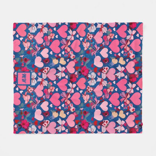 Harten, bogen, bloemaccenten, pasteltekeningen mon fleece deken (Voorkant (Horizontaal))