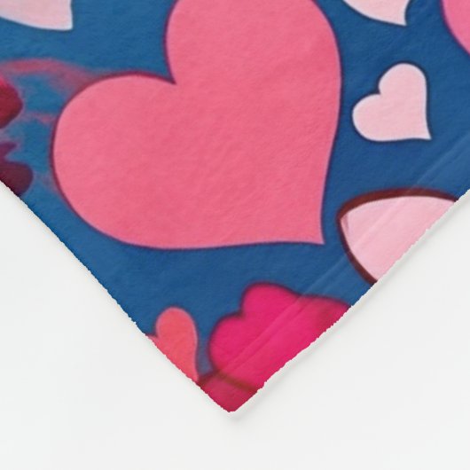 Harten, bogen, bloemaccenten, pasteltekeningen mon fleece deken (Hoek)