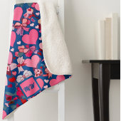 Harten, bogen, bloemaccenten, pasteltekeningen mon sherpa deken