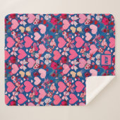 Harten, bogen, bloemaccenten, pasteltekeningen mon sherpa deken (Voorkant (horizontaal))