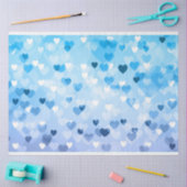 Harten - Bokeh Blue Hearts Tissuepapier (Craft)
