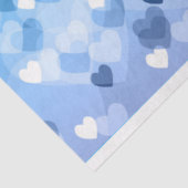 Harten - Bokeh Blue Hearts Tissuepapier (Detail)