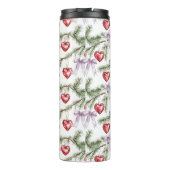 Harten Bomen Rood Paars Bogen Kerstmis Thermosbeker (Achterkant)