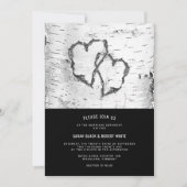 Harten - Boom Bark Rustic Wedding Kaart (Voorkant)