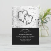 Harten - Boom Bark Rustic Wedding Kaart (Staand voorkant)