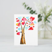 Harten boom grillige valemtines briefkaart (Staand voorkant)