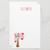 Harten boom grillige valemtines briefpapier (Voorkant / Achterkant)