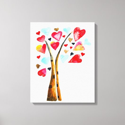 Harten boom grillige valemtines canvas afdruk (Voorkant)