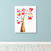 Harten boom grillige valemtines canvas afdruk (Insitu (Houten vloer))