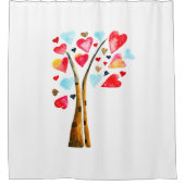 Harten boom grillige valemtines douchegordijn (Voorkant)