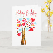 Harten boom grillige valemtines kaart (Gele Bloem)