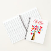 Harten boom speelse valentijnskaarten notitieboek (Binnen)