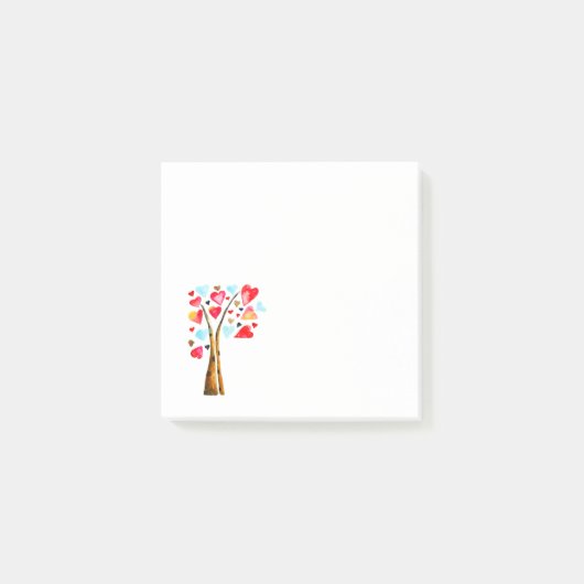 Harten boom whimige valemtines post-it® notes (Voorkant)