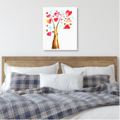 Harten boom whimische valemtines canvas afdruk (Insitu (Slaapkamer))
