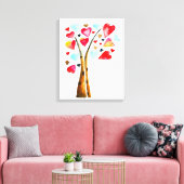 Harten boom whimische valemtines canvas afdruk (Insitu (Woonkamer))