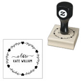 Harten botanische krans ex libris stempel (Gestempeld)