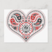 Harten - Briefkaart (wit/rood/zwart) (Voorkant)