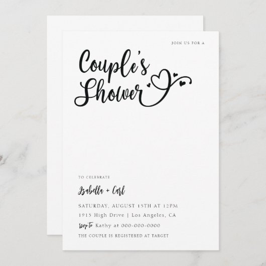 Harten Bruiloft Feest Kaart (Voorkant / Achterkant)