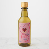 Harten Bruiloft Mini Wijn Etiket (Voorkant)