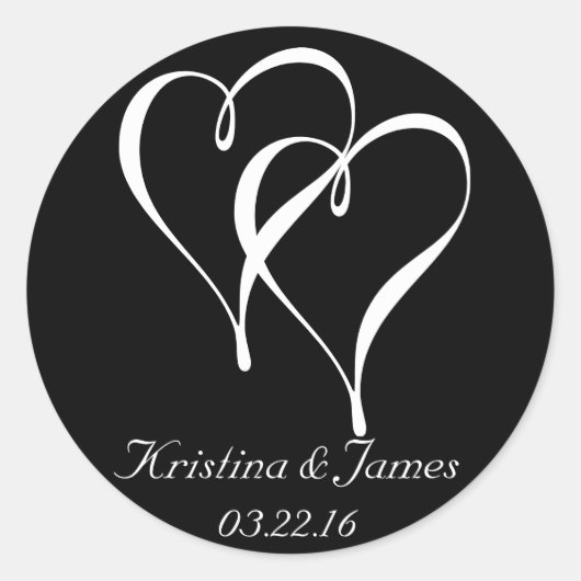 Harten Bruiloft Stickers Favor en Envelope Seals (Voorkant)