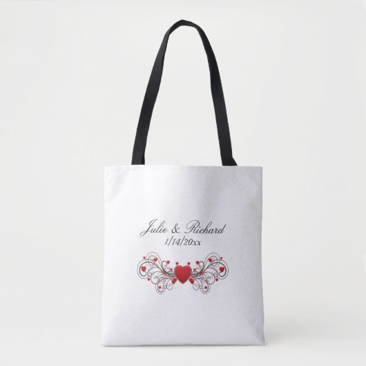 Harten Bruiloft Tote Bag (Voorkant)