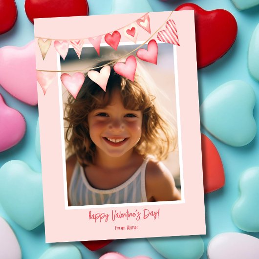 Harten bunting Valentijnsdag foto Feestdagenkaart