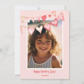 Harten bunting Valentijnsdag foto Feestdagenkaart (Voorkant)