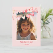 Harten bunting Valentijnsdag foto Feestdagenkaart (Staand voorkant)