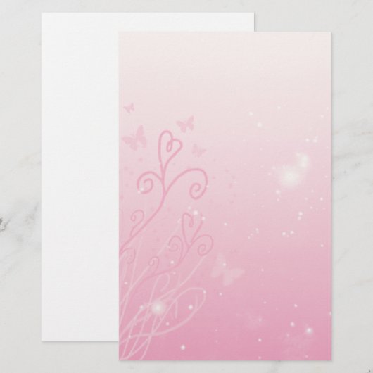 Harten, Butterflies in sterren Briefpapier (Voorkant / Achterkant)