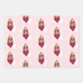 Harten Cavalier Spaniel Hondenliefhebber Valentijn Inpakpapier Vel (Voorkant 2)