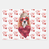 Harten Cavalier Spaniel Hondenliefhebber Valentijn Inpakpapier Vel (Voorkant)