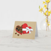 Harten Chocolade Cadeau Doos - Valentijnsdag Kaart (Gele Bloem)