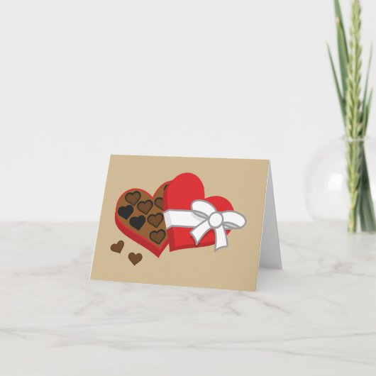 Harten Chocolade Cadeau Doos - Valentijnsdag Kaart (Voorkant)