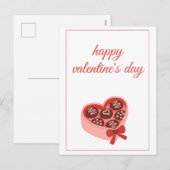 Harten Chocolade Doos Valentijnsdag Feestdagenkaart (Voorkant / Achterkant)