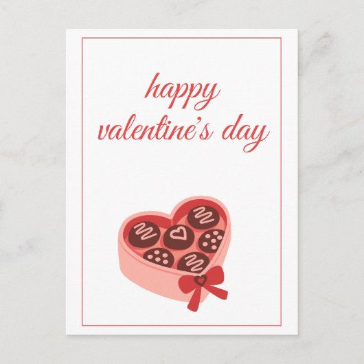 Harten Chocolade Doos Valentijnsdag Feestdagenkaart (Voorkant)