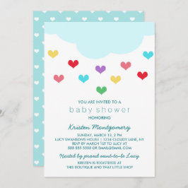 Harten, cloud en harten | Uitnodiging tot Baby sho