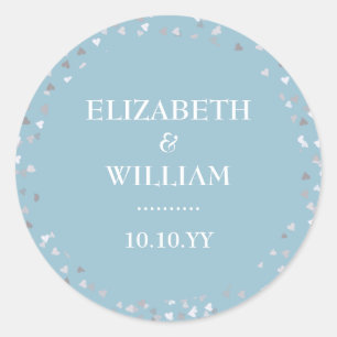 Harten Confetti Bruiloft Ronde Sticker