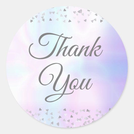 Harten Confetti Parel Dank U Ronde Sticker (Voorkant)