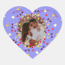 Harten confettis met foto Happy Valentine's day Hart Sticker