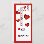 Harten Crossword Puzzle Kinder Valentijnsdag Kaart (Achterkant)