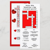 Harten Crossword Puzzle Kinder Valentijnsdag Kaart (Voorkant / Achterkant)