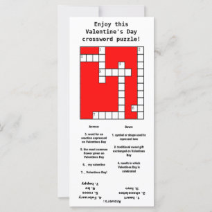 Harten Crossword Puzzle Kinder Valentijnsdag Kaart